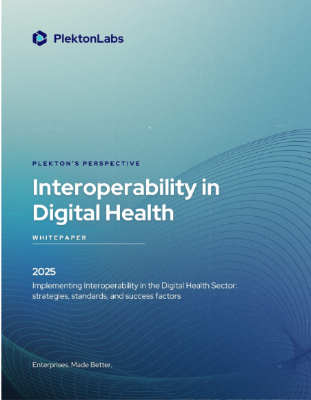Cover of the whitepaper Interoperability in Digital Health